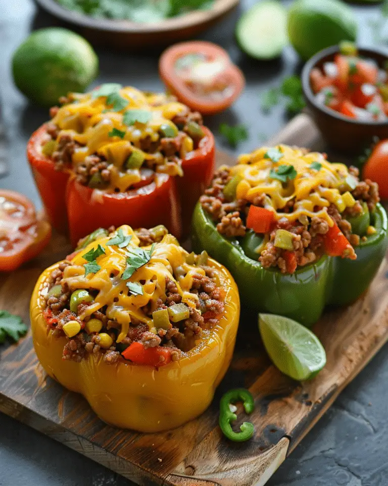 Taco Stuffed Peppers (with Extra Veggies)