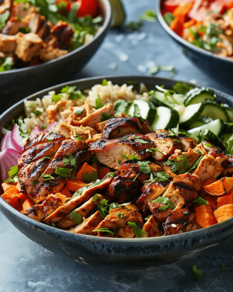 Quick Chicken Shawarma and Sweet Potato Bowls