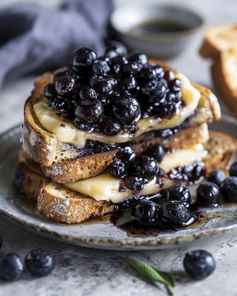 Roasted Blueberry and Brie with Cinnamon Toast