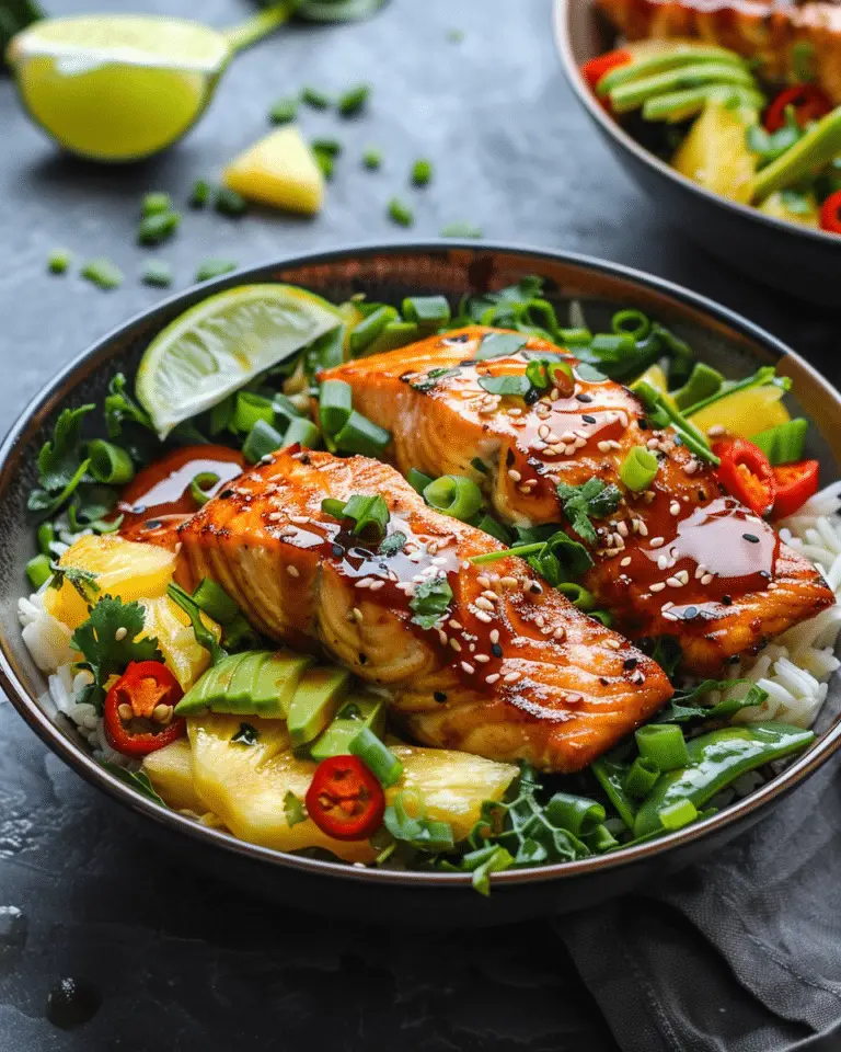 Chipotle Teriyaki Pineapple Salmon Bowl