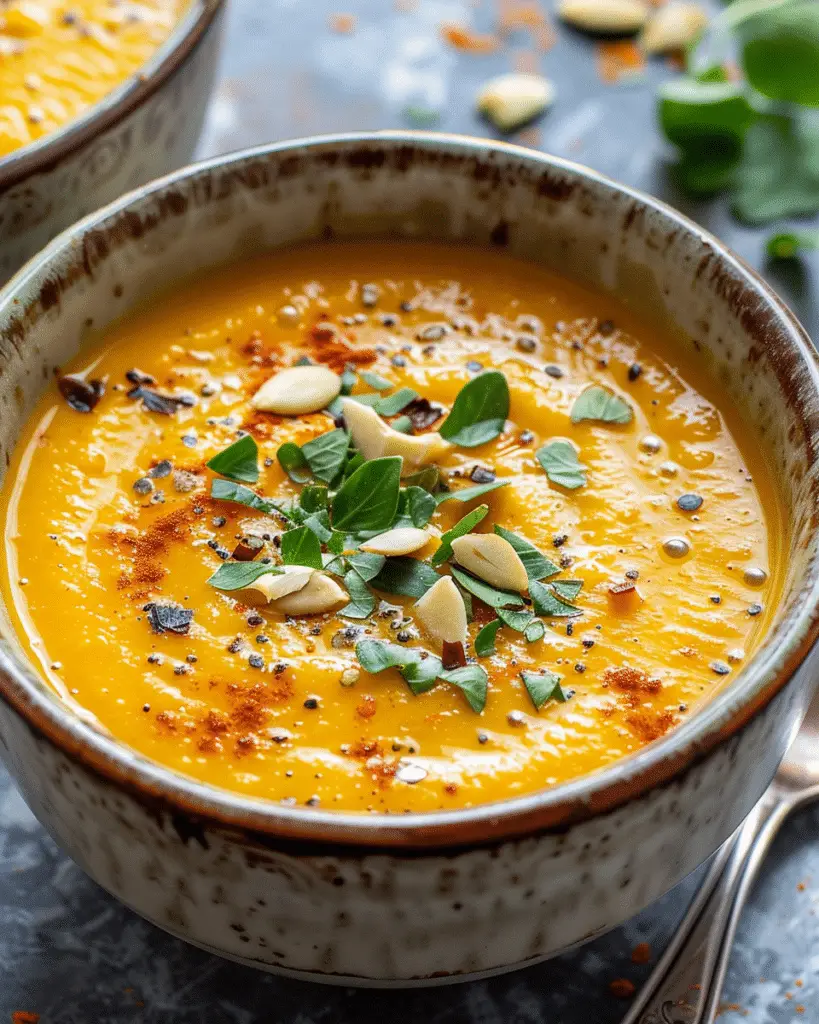Sheet Pan Roasted Pumpkin Cauliflower Soup (Vegan)