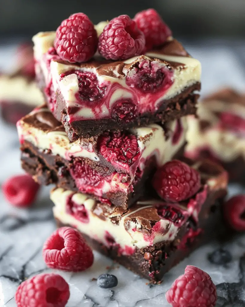 White Chocolate Raspberry Swirl Brownies