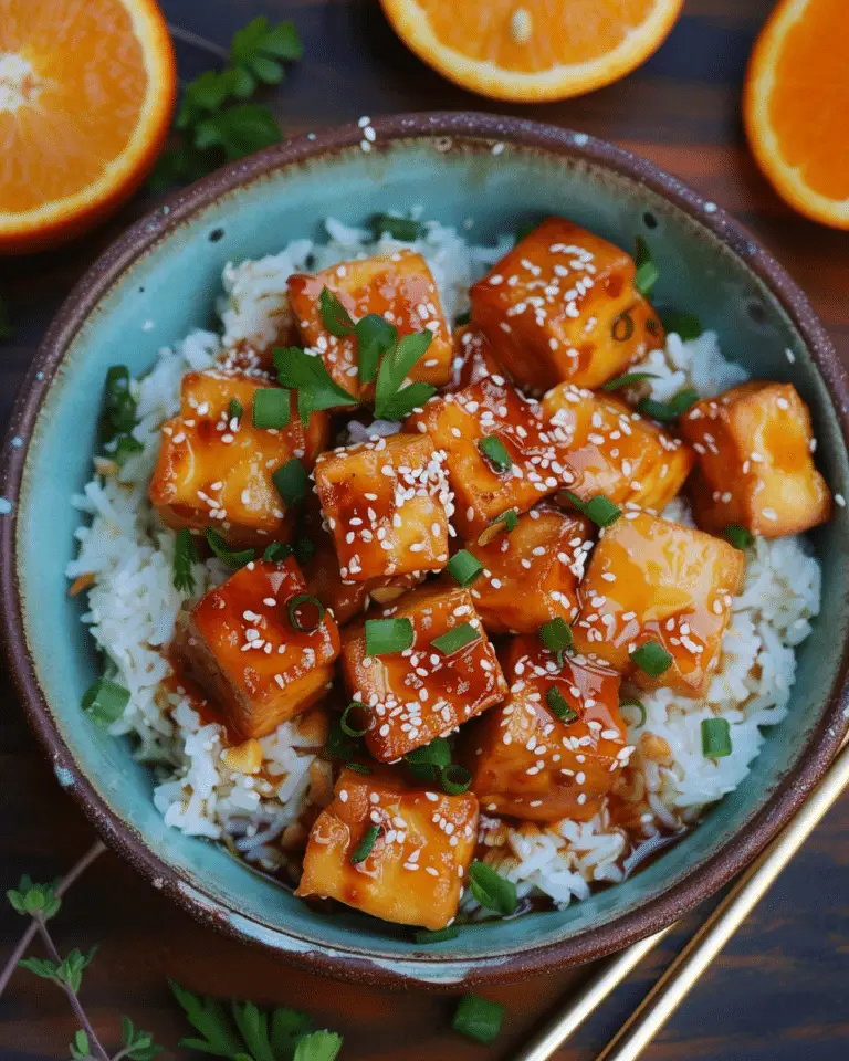Sticky Orange Sesame Tofu
