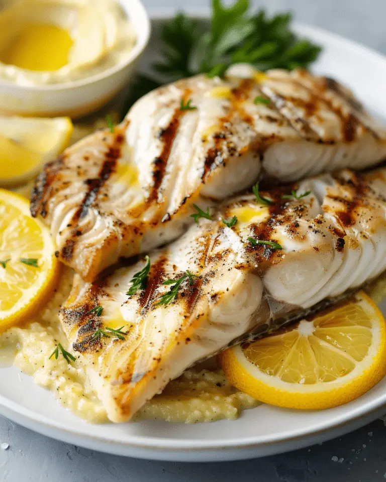Grilled Walleye with Citrus Butter Sauce
