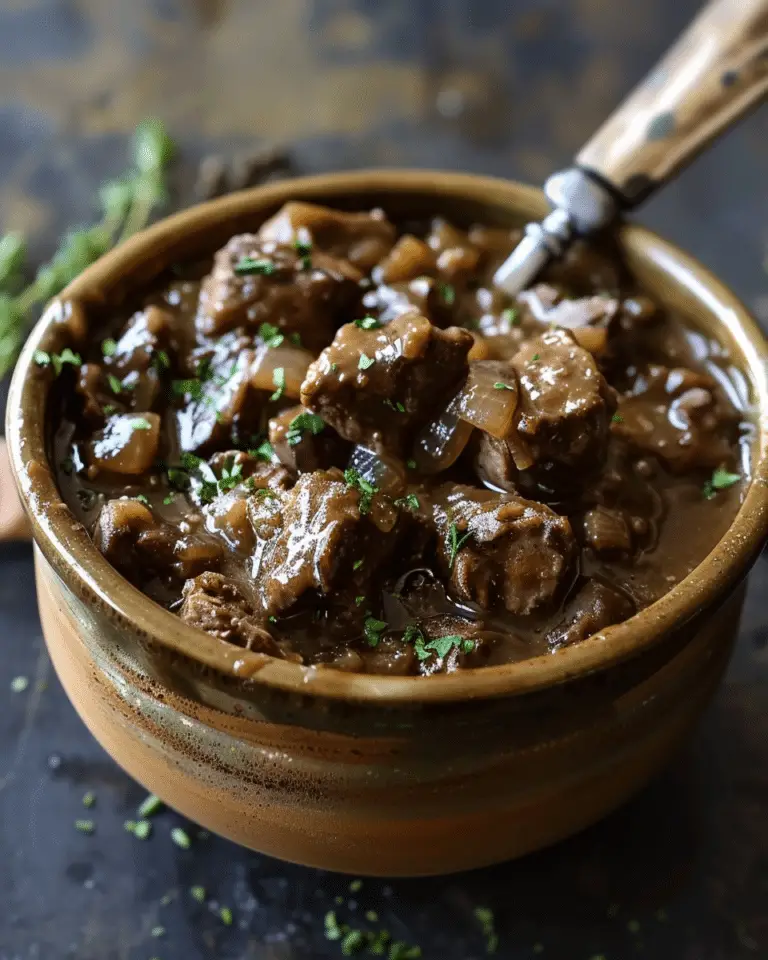 Crockpot French Onion Beef Tips Recipe