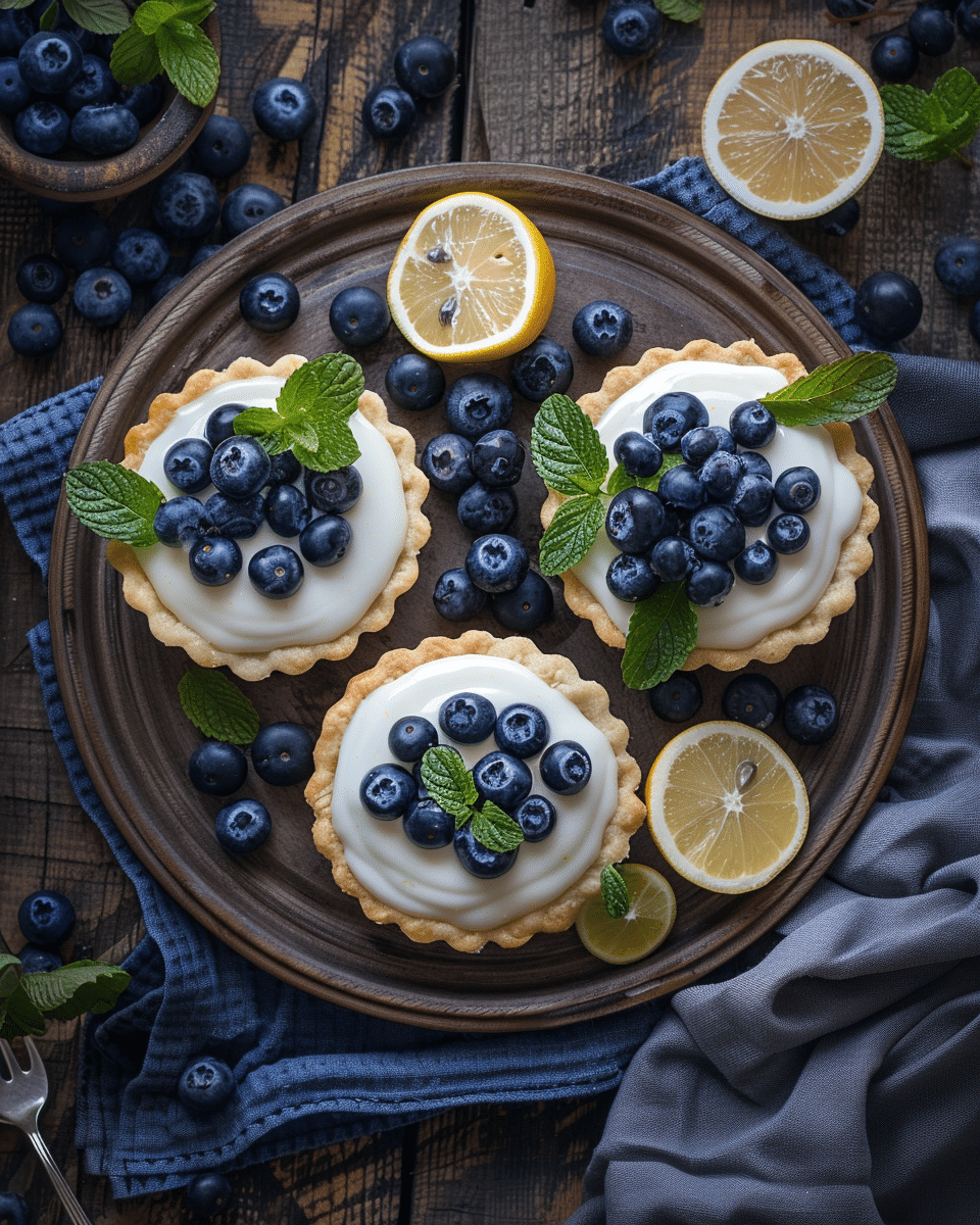 Blueberry Puff Pastry Tarts with Lemon Glaze