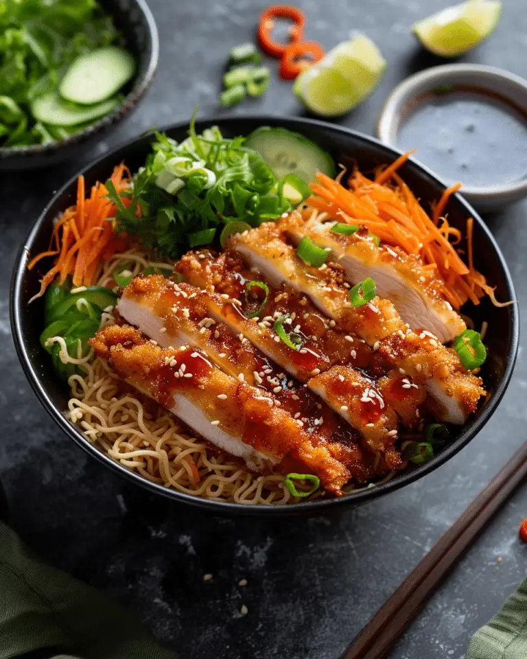 Crispy Chicken Katsu Noodle Bowls