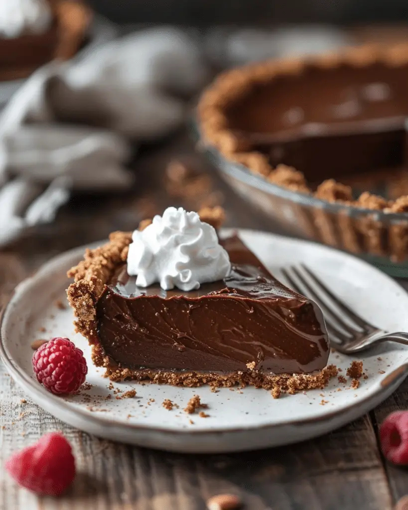 Vegan Chocolate Pie with Gluten-Free Graham Cracker Crust