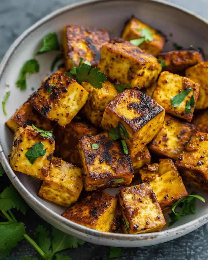 Baked Curried Tofu Cubes