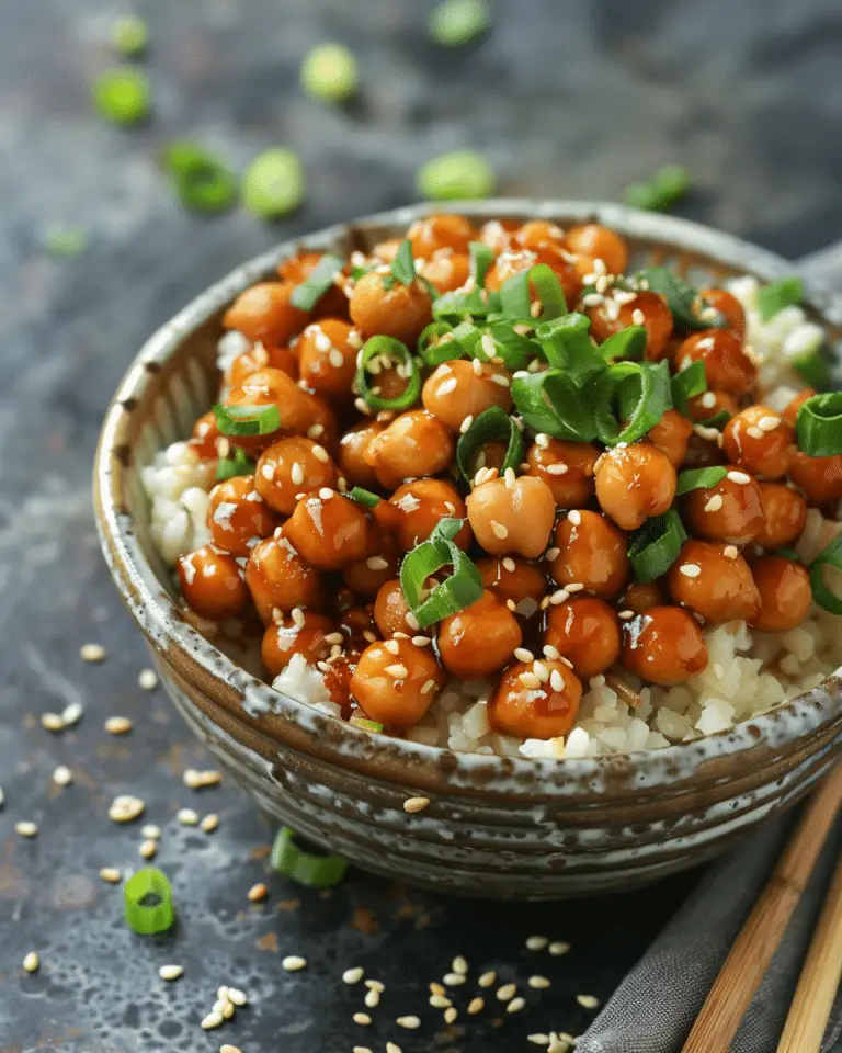 Vegan Sticky Sesame Chickpeas