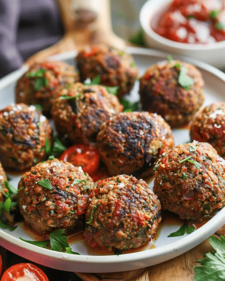 Crispy Vegan Eggplant Meatballs (Gluten-free, Egg-free)
