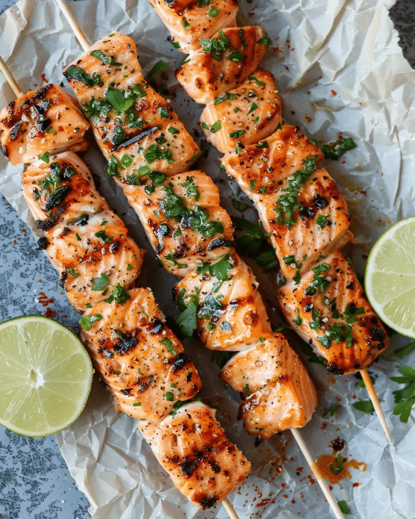 Bang Bang Salmon Skewers