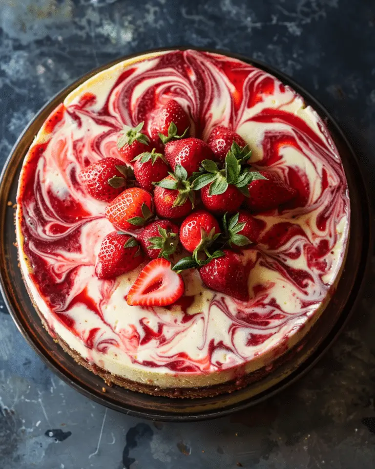 Strawberry Swirl Cheesecake