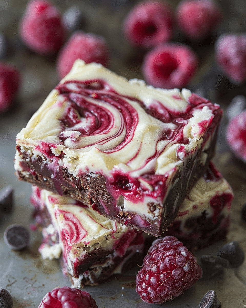 White Chocolate Raspberry Swirl Brownies (Easy Bakery-Style)