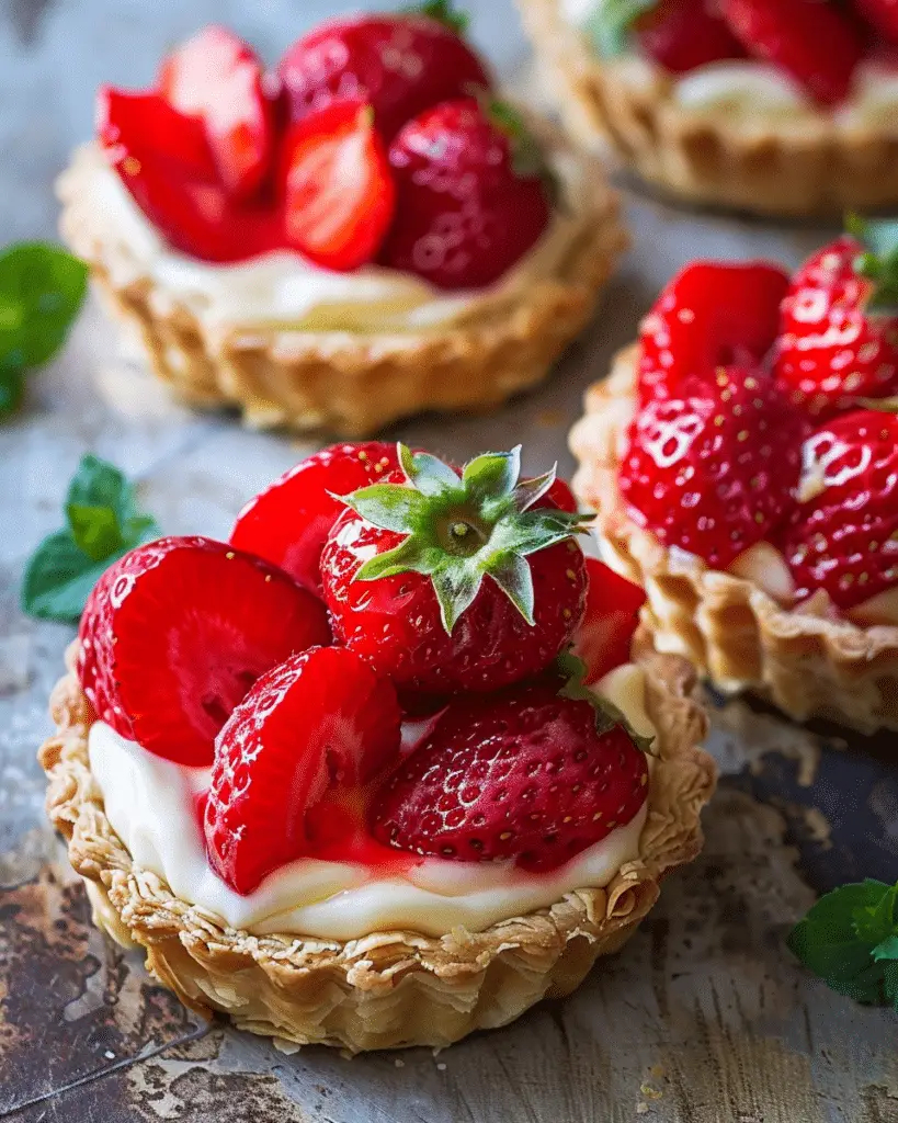 Strawberry Puff Pastry Tarts