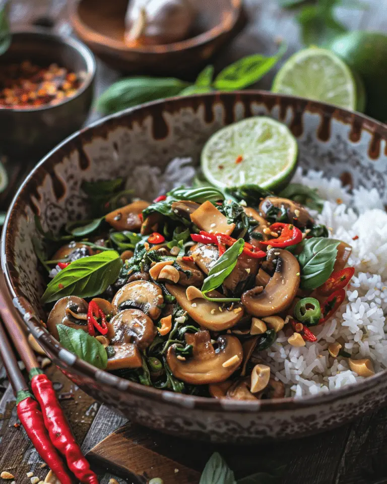 Mushroom Pad Kra Pao (Thai Basil Stir-Fry)