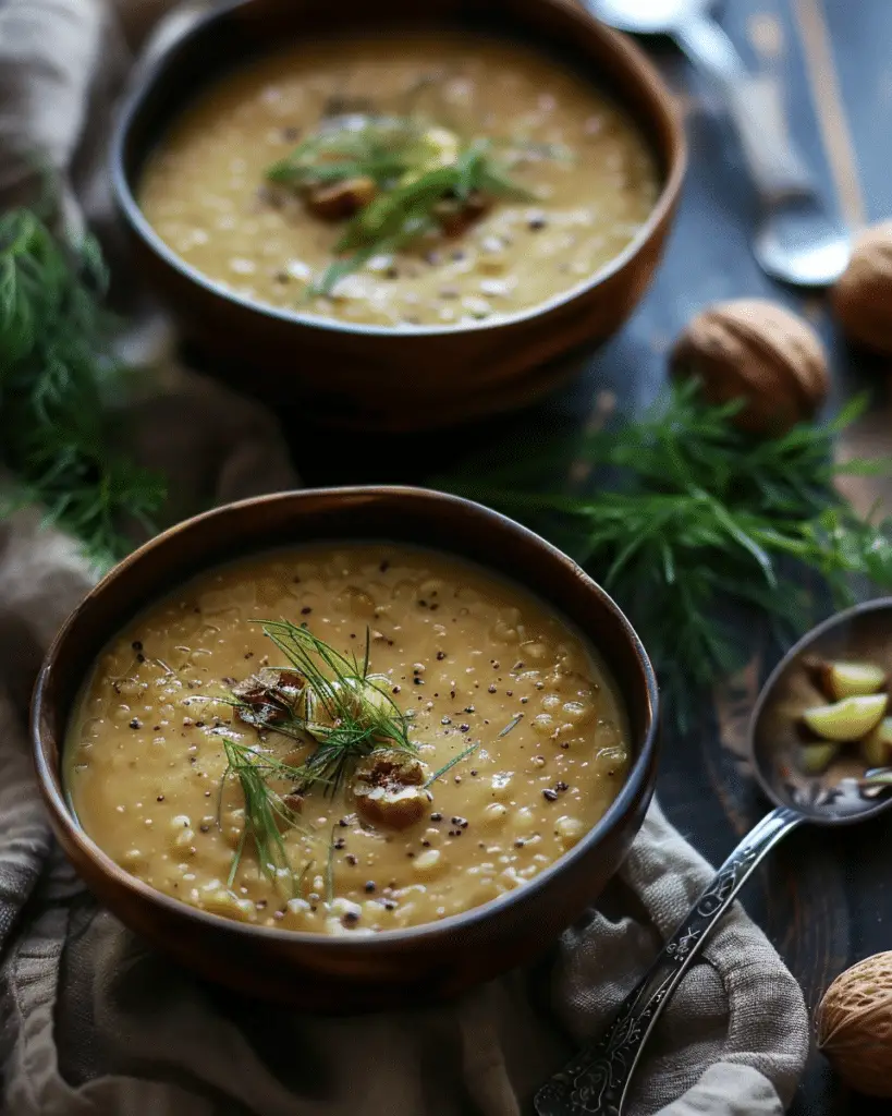 Lentil Soup with Chestnuts and Fennel
