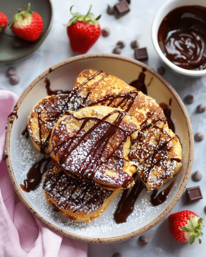 French Toast Tsoureki in the Air Fryer with Chocolate Sauce