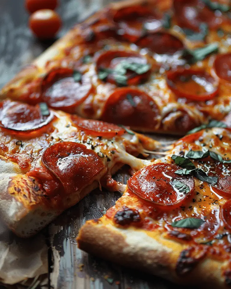 Detroit Style Tomato Herb Pepperoni Pizza