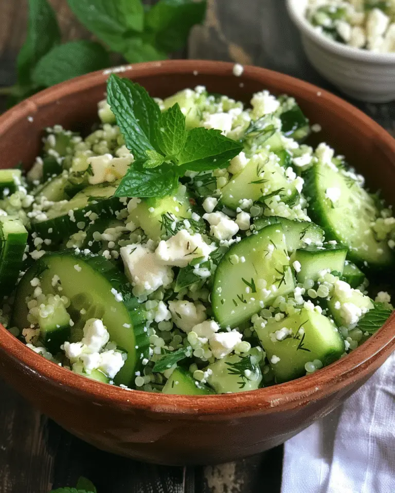 Quinoa Cucumber Salad with Feta, Dill, and Mint