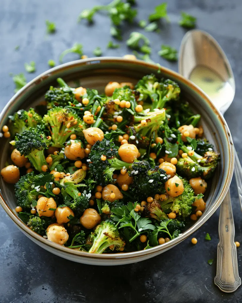 30-Minute Roasted Broccoli and Chickpea Salad