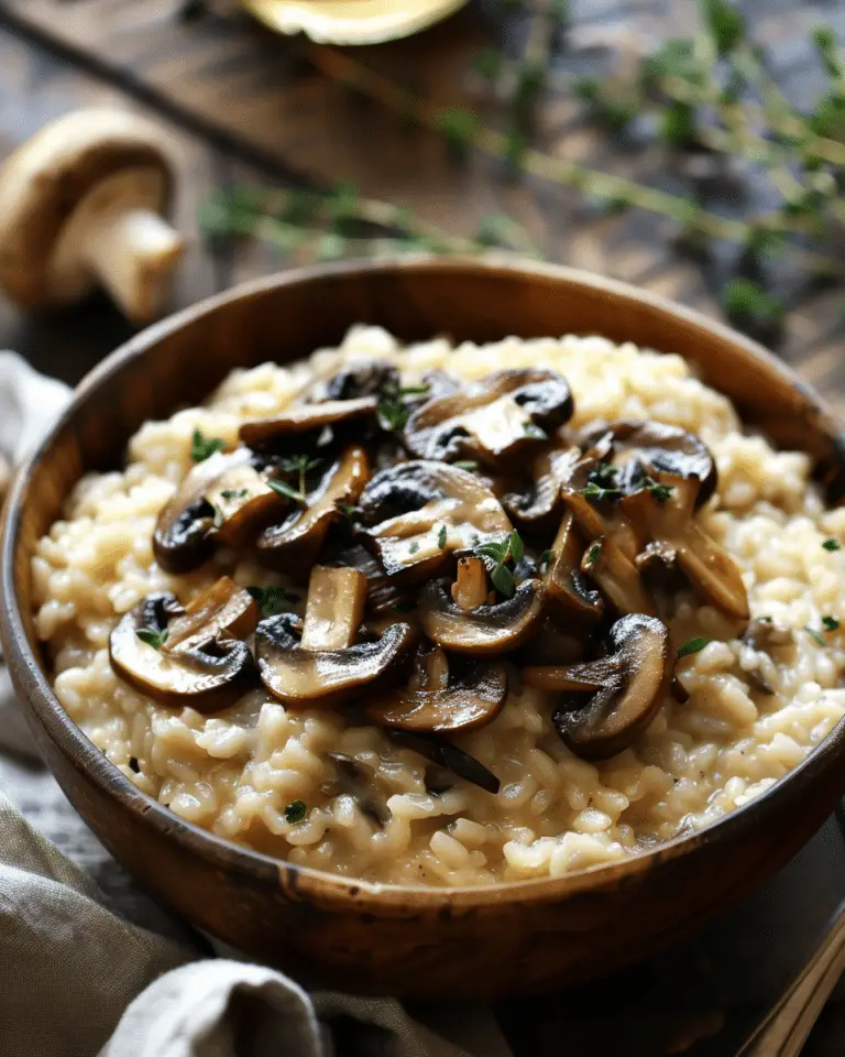 Savory Vegan Risotto with Mixed Mushrooms