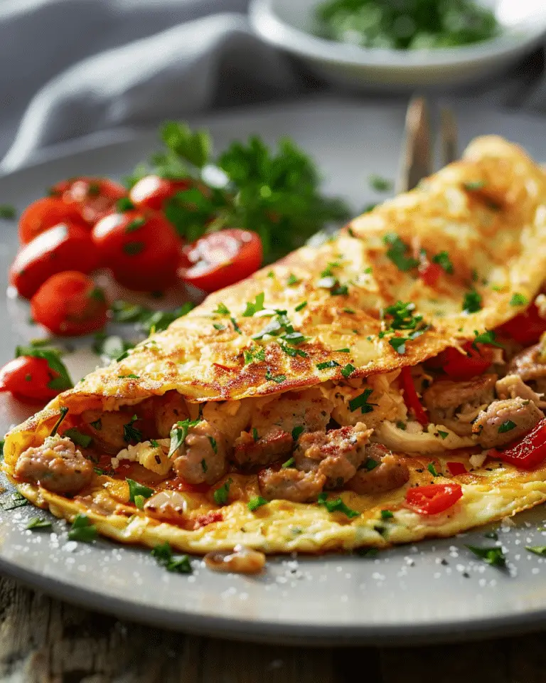 Egg White and Chicken Sausage Omelet