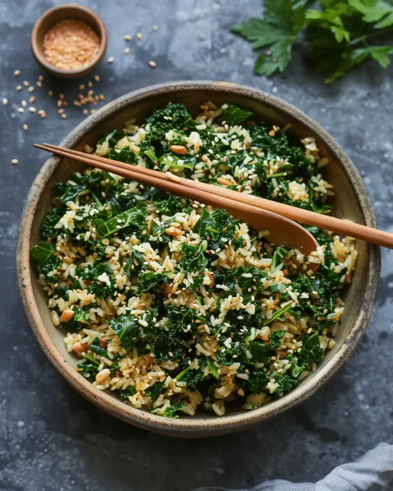 Viral Crispy Rice Salad with Kale and Lemon Miso Dressing