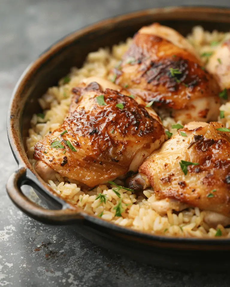 Oven-Baked Chicken with Rice Pilaf