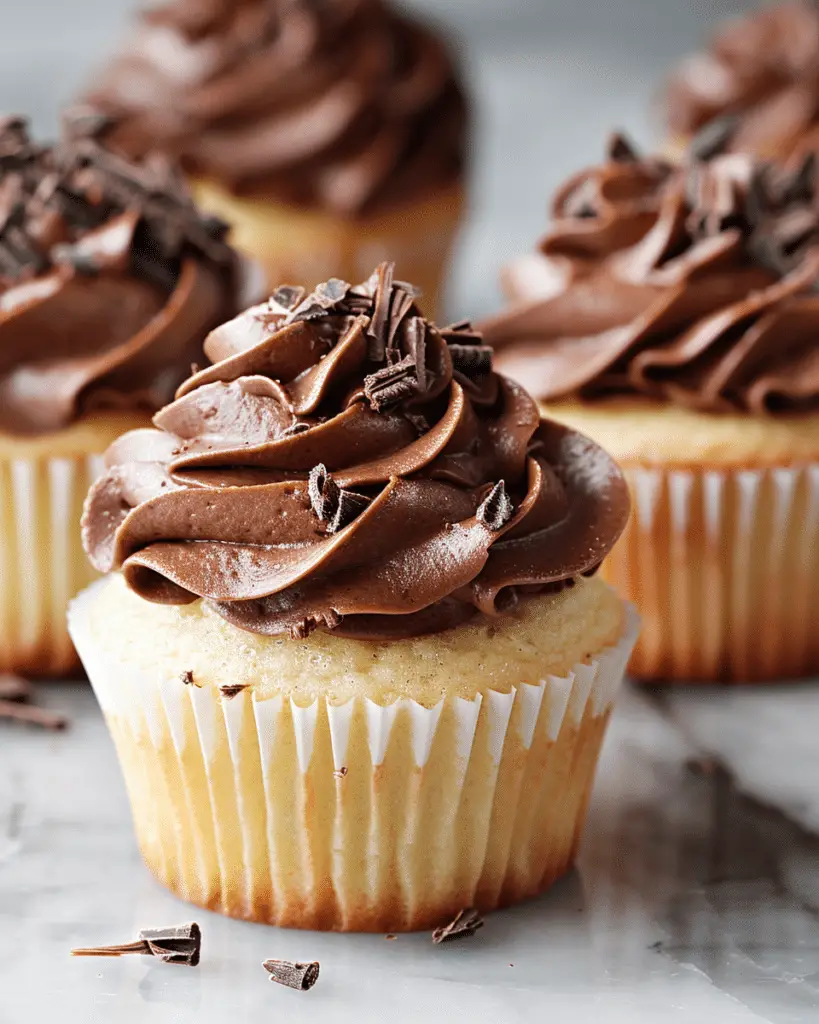 Vanilla Bean Cupcakes with Whipped Chocolate Marshmallow Frosting