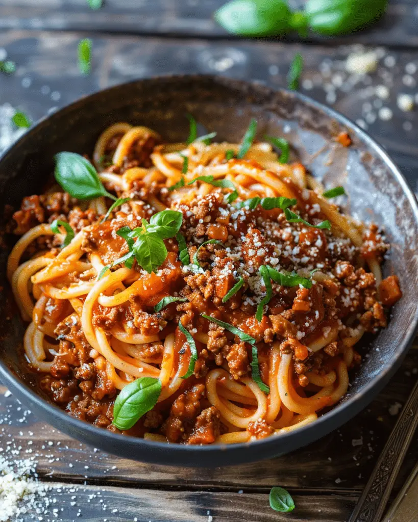 Meaty Vegan Bolognese with TVP (No Lentils)