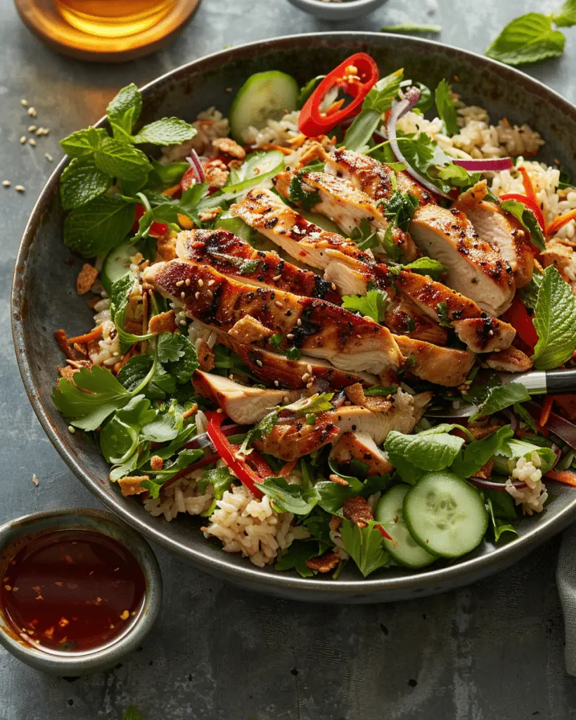 Crispy Rice Chicken Salad
