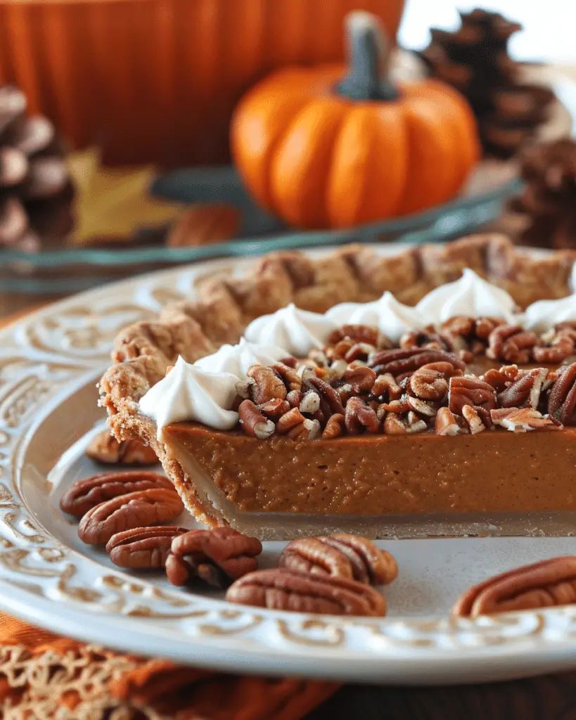 Pumpkin Pie with a Crunchy Pecan Crust