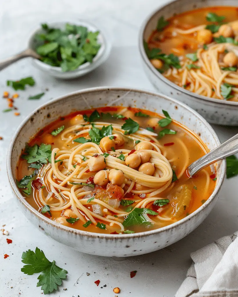 Easy Chickpea Noodle Soup