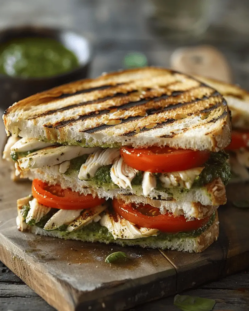 Chicken Pesto Caprese Sandwich