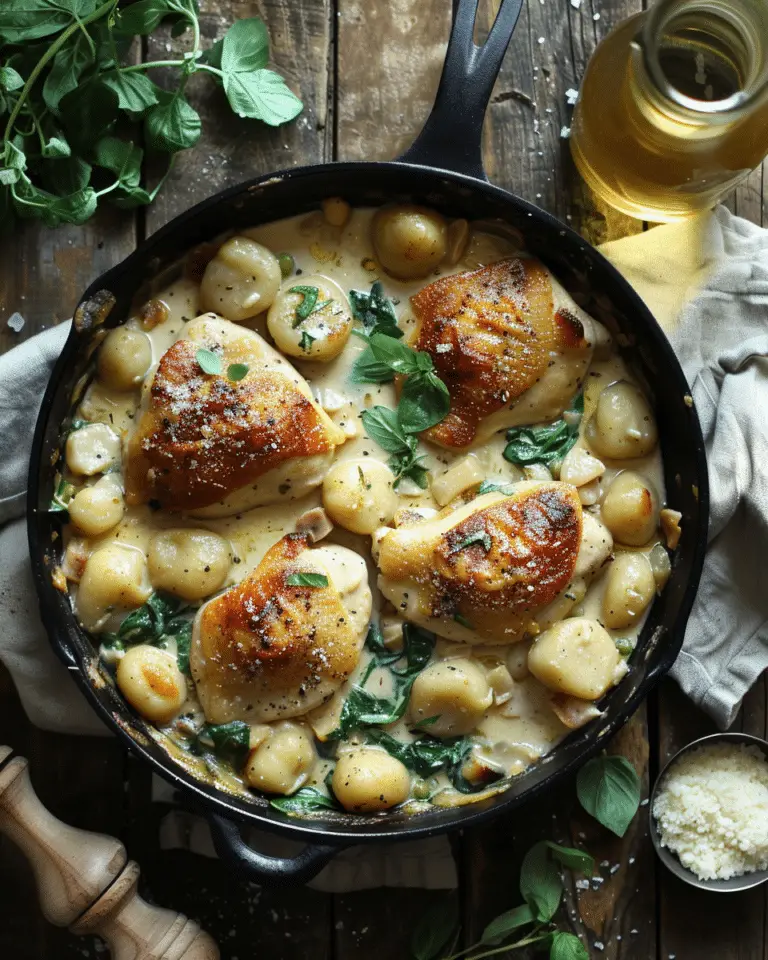 Easy One-Pan Creamy Chicken and Gnocchi Dinner