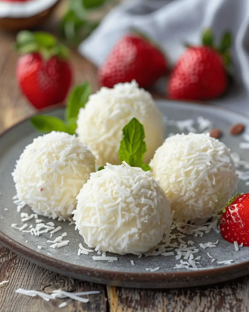 Brazilian Coconut Bonbon Bala Baiana with Strawberry