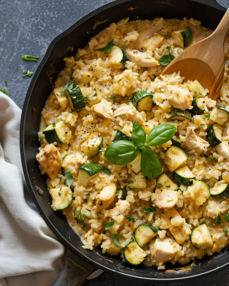 One Pot Cheesy Chicken Zucchini Rice