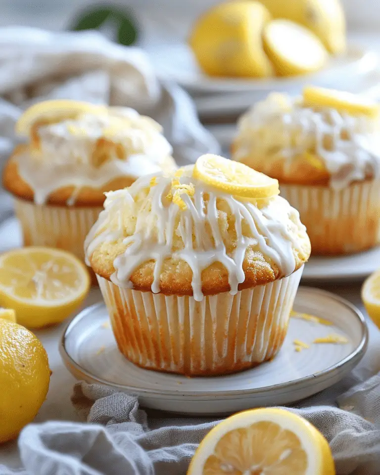 Moist & Fluffy Lemon Ricotta Muffins with Lemon Glaze