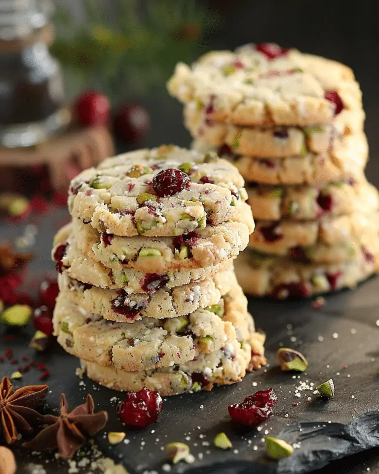 Cranberry Pistachio Shortbread Cookies