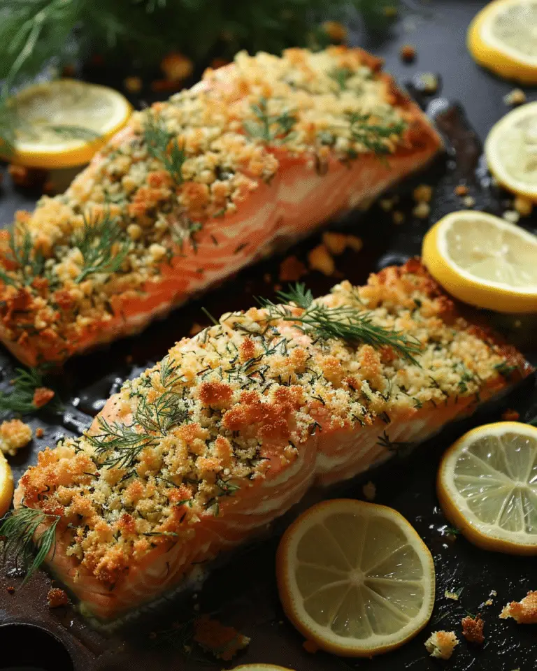 Panko Crusted Dill Baked Salmon