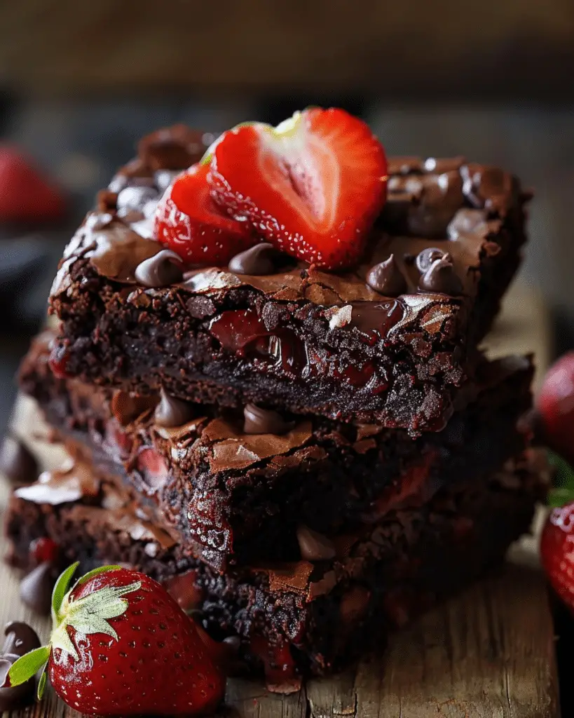 Fudgy Strawberry Brownies