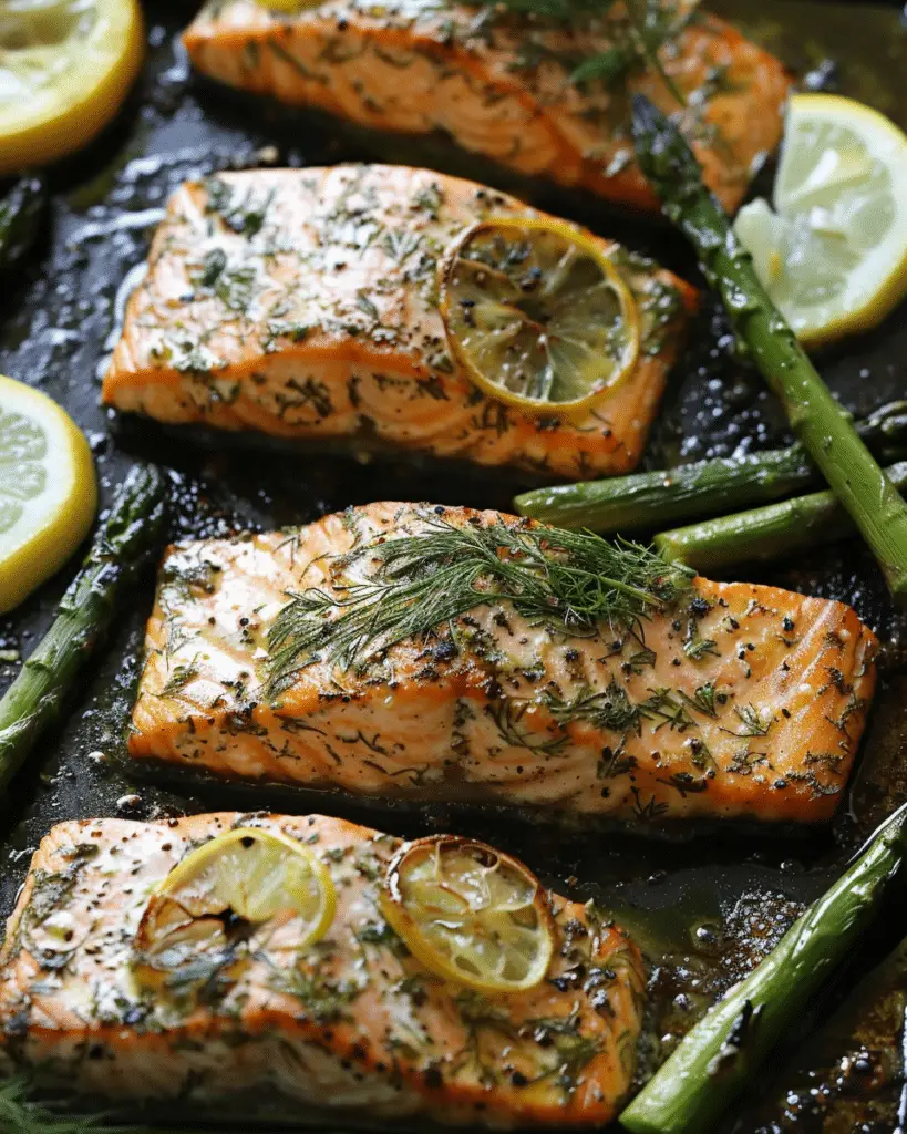 Sheet Pan Lemon Dill Salmon and Asparagus