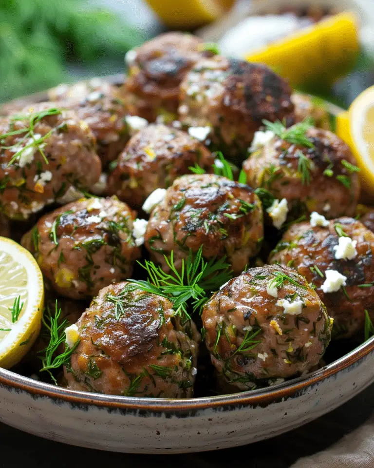 Lemon Feta Dill Meatballs