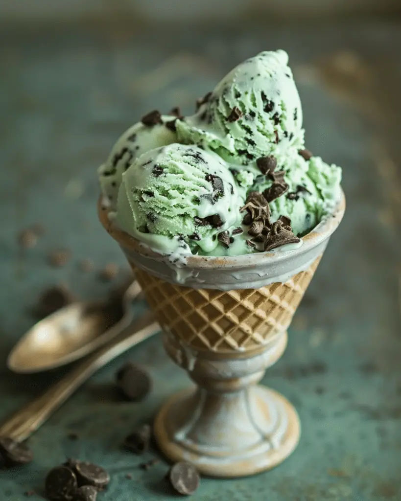 Vegan Mint Chocolate Chip Ice Cream
