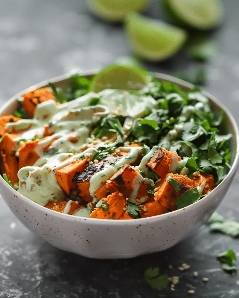Sweet Potato Bowl With Creamy Cilantro Lime Sauce