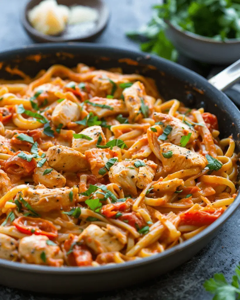 Creamy Chicken and Tomato Pasta (One Pan)