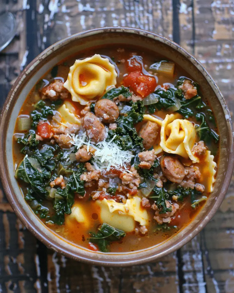 Sausage Kale Tortellini Soup