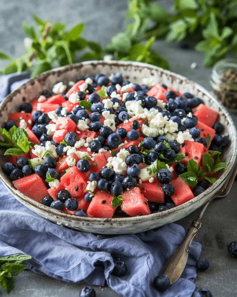 Watermelon Blueberry Salad with Feta