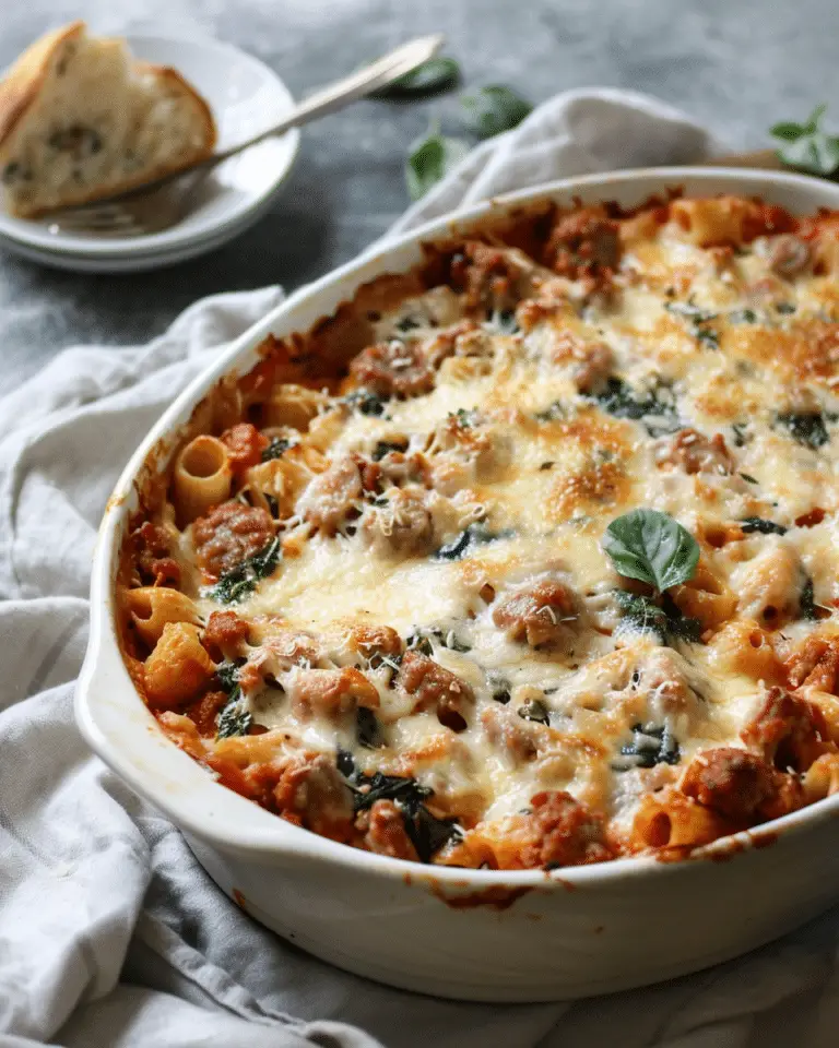 Sausage and Spinach Pasta Bake Recipe